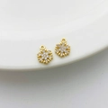 Zwei 14K vergoldete Schneeflocken-Anhänger mit Zirkonia für DIY-Schmuckherstellung - 5# Kleine Schneeflocke (8*10mm)