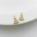 14K goldgefüllter Weihnachtsbaum Anhänger mit funkelnden weißen Zirkonia Steinen - 7# Weihnachtsbaum 3 (8*12mm)