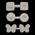 Stampi in silicone grigio con trame di fiori e farfalle e dettagli di petali fini - Collezione Completa Multistile / Grigio