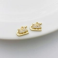 14K vergoldeter Weihnachts-Schlittenanhänger mit funkelnden Zirkonia für Schmuckstücke - 10# Schlitten (8*10mm)