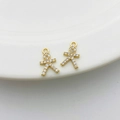 14K vergoldete Männchen-Anhänger mit Zirkonia-Besatz für DIY-Schmuckherstellung - 11# Weihnachtsmännchen (8*13mm)