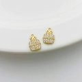 Zwei 14K vergoldete Geschenkbox-Anhänger mit Zirkonia für DIY-Schmuckherstellung - 13# Weihnachtsgeschenk (8*12mm)