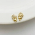 14K vergoldeter Handschuh-Anhänger mit Zirkonia-Besatz und Schneeflocken-Design - 18# Weihnachtshandschuh (7*11mm)