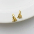 14K vergoldeter Weihnachtsbaum Anhänger mit Zirkonia für DIY Schmuckherstellung - 19# Weihnachtsbaum 2 (7*12mm)