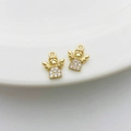 Paar 14K goldgefüllte Engel-Anhänger mit Zirkonia für DIY-Schmuckherstellung - 22# Zirkonia-Engel (8.5*11mm)