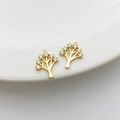 14K vergoldeter Lebensbaum-Anhänger mit sieben Zirkonia für DIY-Schmuckherstellung - 24# Weihnachtsbaum 4 (11*14mm)