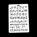 Stencil con alfabeto e numeri per pittura DIY e disegno su sfondo nero - US 6