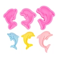 Set van 3 siliconen dolfijn mallen voor DIY fondant, chocolade, zeep en kunsthars klei - Roze Groot Medium Klein 3-Delige Set
