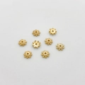 Set of 8 gold 14K filled flower spacer beads for DIY jewelry making and bracelet design - 1#14k Sunflower Bead Cap (5153002256855) / 1 Piece/Pack (6mm) / Gold