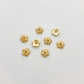 Set of eight 14K gold-plated flower bead caps with embossed petals for DIY jewelry - 3#14k Striped Five-Petal Cap (5153002256857) / 1 Piece/Pack (6mm) / Gold