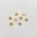 Golden 14K star-shaped bead caps with embossed texture for DIY jewelry making - 4# 14k Pentagram Star Spacer Bead (5153002256858) / 1 Piece/Pack (6mm) / Gold