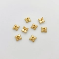 14K gold plated flower bead spacers for DIY jewelry making with leaf texture - 7#14k Cross-Texture Bead Cap (5153002256861)