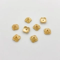 14K gold plated flower spacer beads with engraved symbols for DIY jewelry making - 13#14k Swastika Texture Flower Cap (5153002256867)