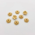 14K gold plated flower bead caps with vortex texture for DIY jewelry making - 22#14k Swirl Five-Petal Cap (5153002256876)