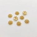 Petal-shaped 14K gold filled spacers for DIY jewelry making with polished gold finish - 23#14k Radiant Texture Cap (5153002256877)