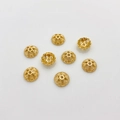 Set of 8 gold hollow bead caps with vintage relief pattern for DIY jewelry making - 25#14k Vintage Hollow Bead Cap (5153002256879)