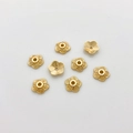14K gold plated flower bead spacers with spiral texture for jewelry making - 26#14k Spiral Five-Petal Cap (5153002256880)