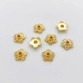 14K gold plated five-petal flower bead caps with spiral texture for DIY jewelry making - 33#14k Spiral Five-Petal Bead Cap (5153002256887)