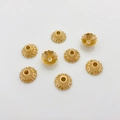 14K gold filled flower bead caps for DIY jewelry making with scalloped petal texture - 36#14k Pleated Flower Cap (5153002256890)