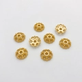Set of eight 14K gold-plated hollow floral bead caps for DIY jewelry making and crafts - 40#14k Hollow Woven Bead Cap (5153002256894)