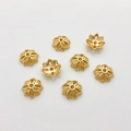 14K gold plated flower bead caps for DIY jewelry making with lotus petal design - 41#14k Lotus Shape Bead Cap (5153002256895)