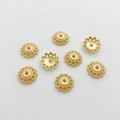 8pcs 14K gold filled hollow petal bead caps for DIY jewelry necklace making - 45#14k Hollow Beaded Flower Cap (5153002256899)
