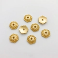 Golden flower-shaped spacers with embossed details for DIY jewelry making and beading - 49#14k Relief Pattern Spacer (5153002256903)