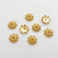 14K gold plated flower bead caps spacer 8-petal design for DIY jewelry making - 50#14k Eight-Petal Relief Cap (5153002256904)