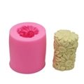 3D sunflower cylindrical silicone mold for DIY candles and embossed chocolate crafts - Rose Pink