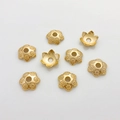 14K gold plated flower bead caps with embossed texture for DIY jewelry making - 51#14k Six-Petal Relief Cap (5153002256905)