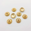 Golden 14K gold-plated sunflower bead caps with embossed floral pattern for DIY jewelry - 52#14k Sunflower Bright Bead Cap (5153002256906)