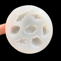Molde de silicona con estrellas de mar y conchas para colgantes de resina DIY océano - Estilo de Combinación Serie Océano