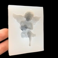 Stampo in silicone angelo traslucido per creazioni in resina UV con ali dettagliate - Angelo (sku_570546562095)