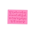 Molde de silicona rosa con 26 letras minúsculas para decoración de pasteles y dulces - Letras minúsculas / Rosa