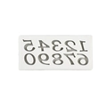 Molde de silicona blanca para números arábigos 0-9 grandes, rectángulo duradero para fondant - Números / Gris