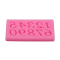 Molde de silicona rosa con números 0-9 para decoración de pasteles y repostería DIY - Números / Rosa