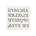 White silicone fondant mold featuring 26 uppercase alphabet letters for cake decorating - Uppercase Letters / Gray