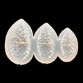 3-cavity pinecone shape silicone mold for DIY resin jewelry making and stone textures - Triple Pinecone Shape