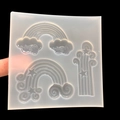 Molde de silicona transparente con arcoíris y nubes para colgantes y joyería DIY - Estilo Arco Iris Nube Estrella
