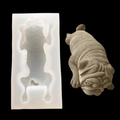 3D Shar Pei siliconen vorm voor DIY mousse taarten en ijs-desserts - Shar-Pei Vorm / Semitransparant Wit