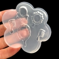 Stampo in silicone a fiore per specchi e pettini in miniatura in resina e argilla DIY - Specchio Forma Specchio Magico E Pettine