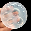 Silicone mold for DIY crystal jewelry making with eight round compartments of various sizes - Multi-hole Half Sphere Style (16593)