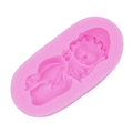 Pink silicone mold featuring a detailed 3D sleeping baby design for handmade crafts - Angel Baby (15-520) / Pink