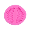 Rosa Silikonform mit Olivenblatt und Ähren für Schokolade und Fondant Kuchendekoration - Rosa