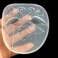 Stampo in silicone traslucido con fenicottero e foglie tropicali per creazioni in resina - Stile Fenicottero e Foglia di Monstera