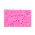 Stampo in silicone rosa con motivi di rose e foglie per decorazioni di torte - Rosa