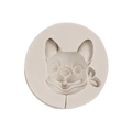 Molde de silicona para piruletas con cara detallada de cachorro de Bulldog Francés blanco - Estilo 2-Cabeza de Bulldog / Gris
