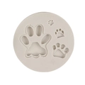 Molde de silicona blanca con cuatro formas de patas de perro para chocolate y repostería - Estilo 4-Huella de pata / Gris