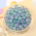 8mm muntgroene en violette verloop glazen kralen voor DIY armbanden in een schaal - Set van 20 Stuks / Paars-Groen Verloop