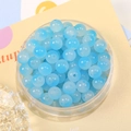 Hemelblauwe 8mm matte glazen kralen voor DIY armbanden en sieraden maken - Set van 20 Stuks / Blauw Wit Gradiënt